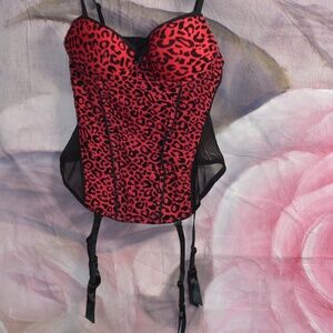 Corset Top Red Leopard SZ S True Desire